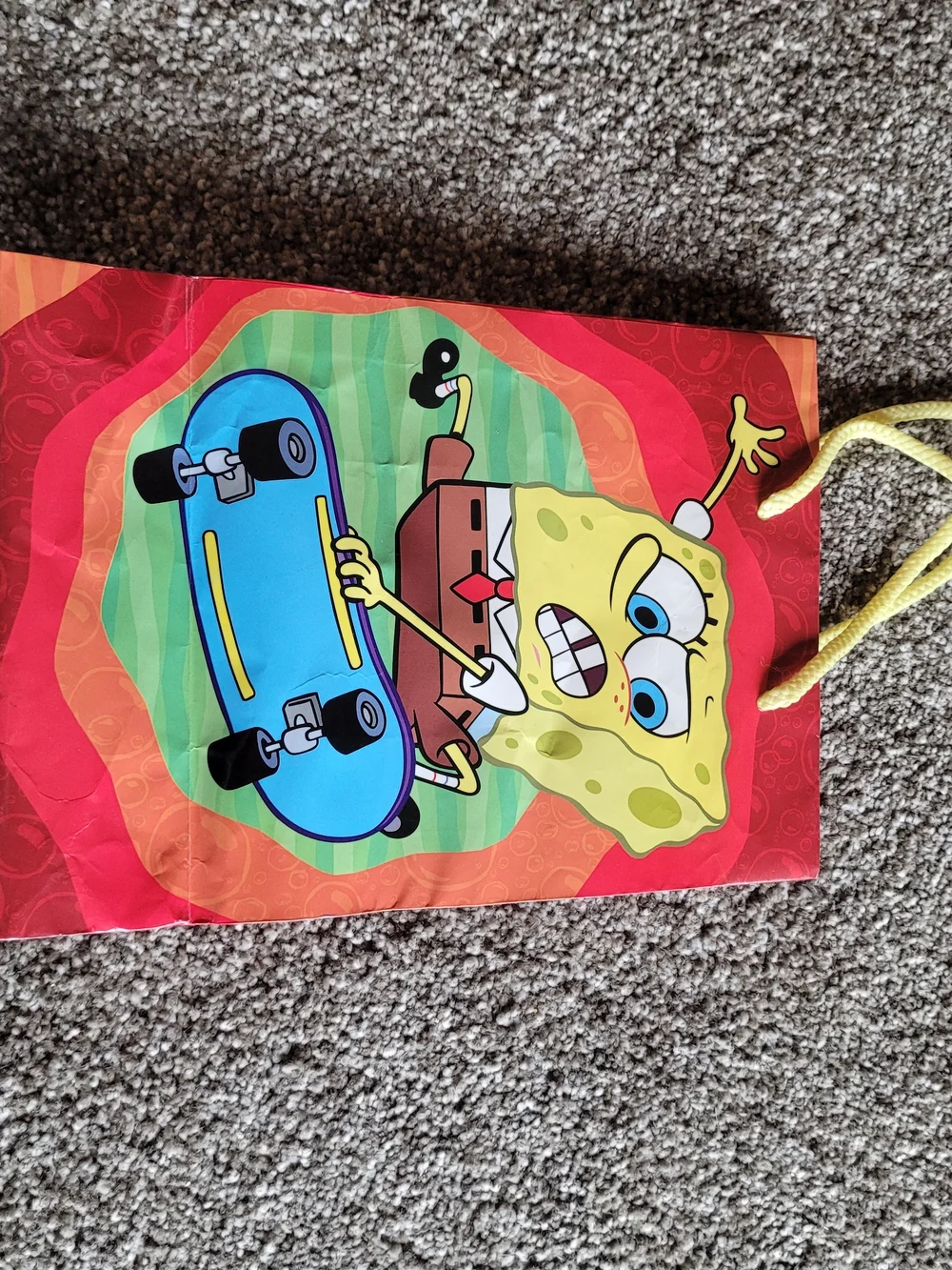 2004 SPONGEBOB SQUAREPANTS Skateboarding GIFT BAG Birthday Bag Nickelodeon RARE
